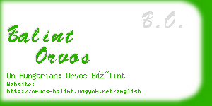 balint orvos business card